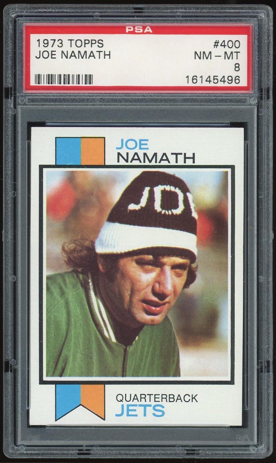 1973 Topps #400 Joe Namath PSA 8 *5496