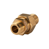 "Messing Gewinde-Fitting Verschraubung Gerade Flachdichtend 3/8\"AG - 3/8\"AG (Dn 1"