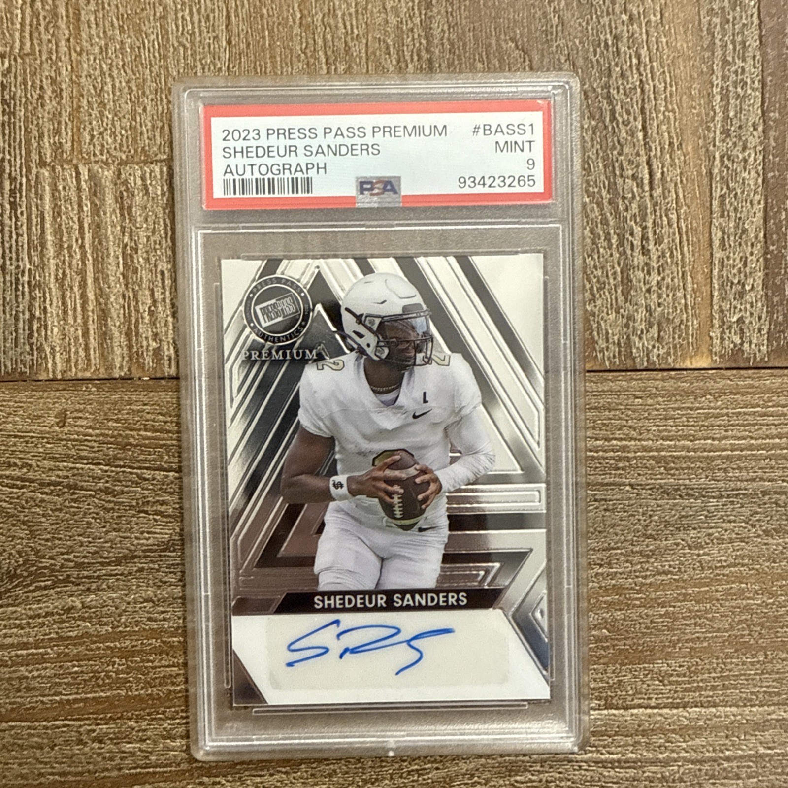 Shedeur Sanders Autographed Signed Colorado Buffaloes 2023 Press Pass Premium Auto #BA-SS1 PSA 9 