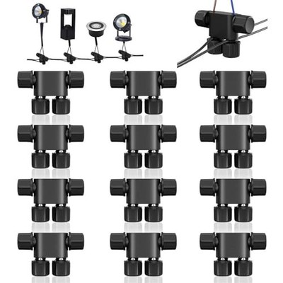 Low Voltage Wire Connectors, 12-20 Gauge Landscape Light Cable 12 Pack Black