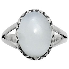 Natural White Opal 925 Sterling Silver Ring Size 9 Wholesale Jewelry USA