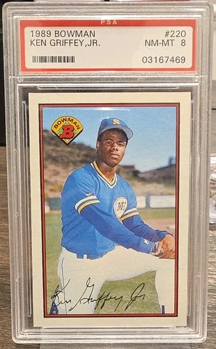 Ken Griffey Jr 1989 Bowman Rookie #220  PSA 8