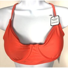 Time and Tru Bikini Top Size S 4 to 6 Orange Boning Underwire Support Padded New