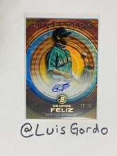 2022 Bowman Inception Prospect Auto Orange Foil SSP /25 GEORGE FELIZ Mariners