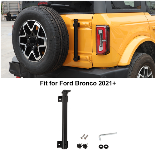 Black Tailgate Flag Pole/Antenna Mount Bracket Kit For Ford Bronco 21+ Exterior - Picture 3 of 12