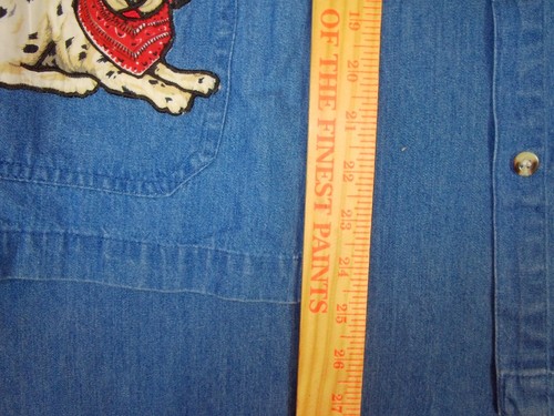 Vintage Denim Jumper Dress Take Two Clothing Co. Patriotic Flag Usa Dog Print XL - Picture 11 of 21