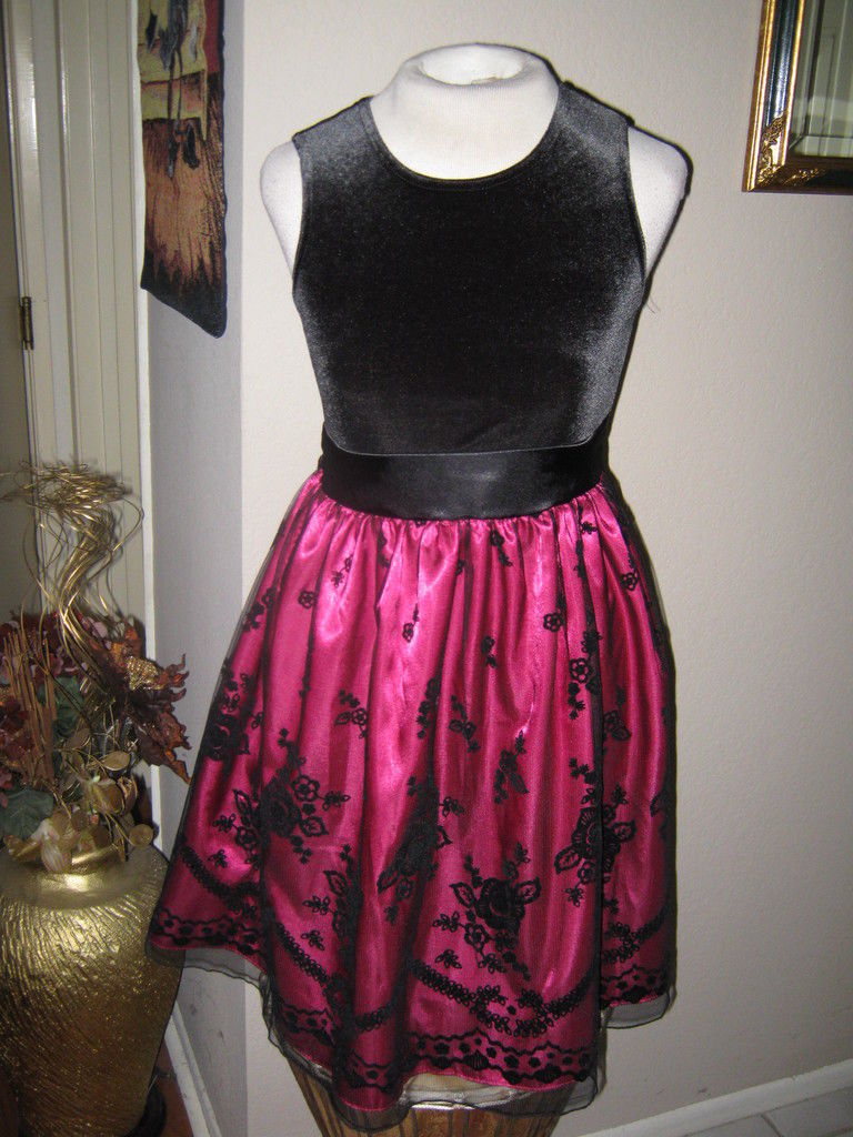 chinese dress ladies Victorian-Inspired Black Pink Lace Layered Mini Dress