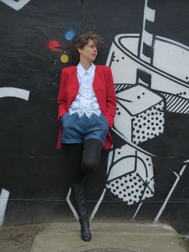 HUCKE Blazer Women's Jacket Red 80er True Vintage 80s Red - Picture 3 of 12
