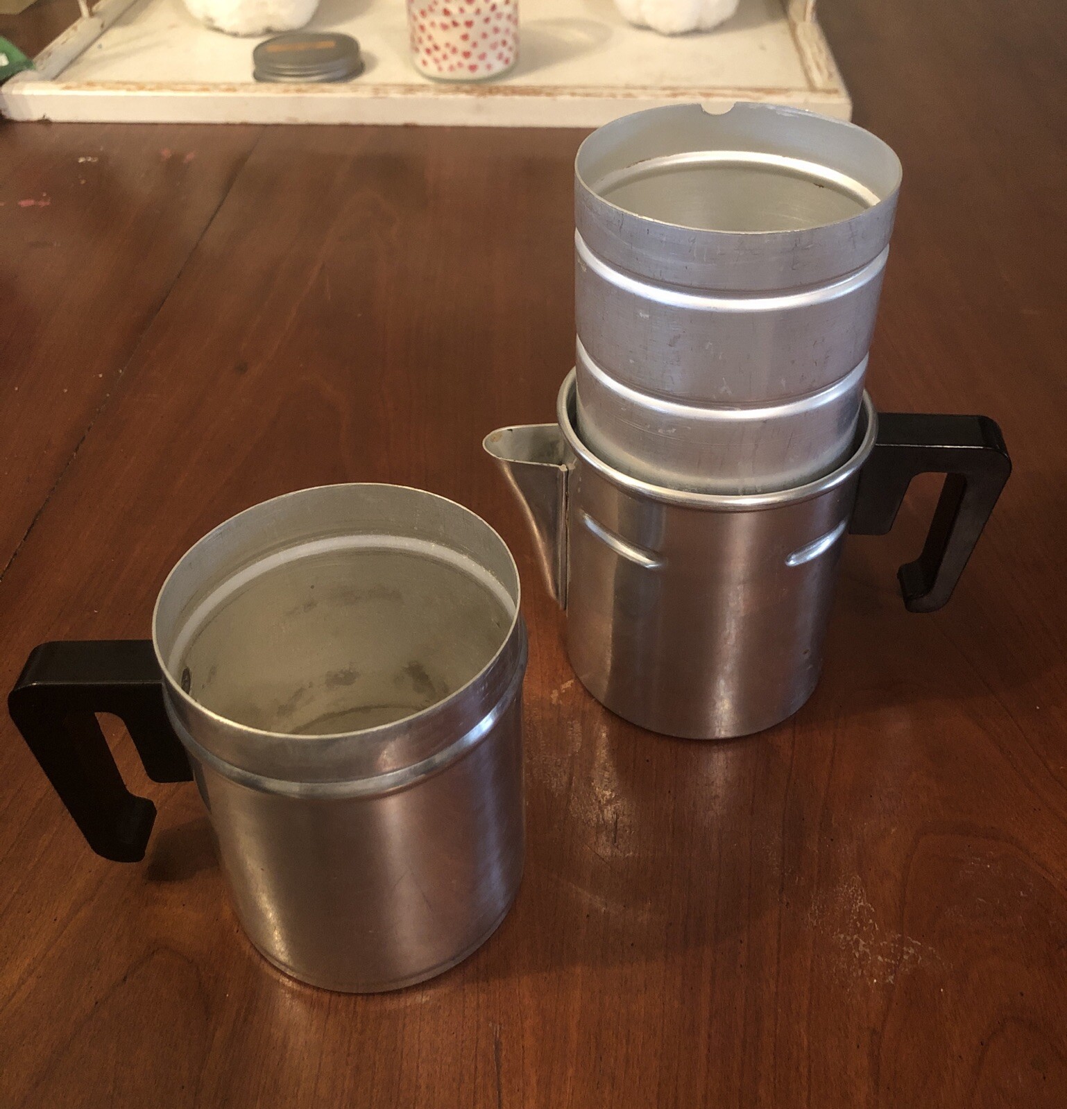 Vintage Percolator Italian Stovetop Campfire Coffee 1 Cup Aluminum Kitchen Decor