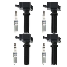 Bosch 4 Ignition Coil NGK 4 Ruthenium HX High Spark Plug Kit For Edge LR2 L4