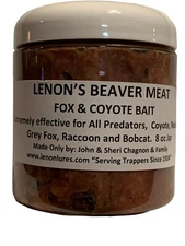 Lenon's Beaver Meat - Fox and Coyote Trapping Bait - 8oz Jar Since 1924