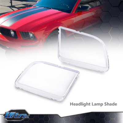 Fit For 2005-2009 Ford Mustang Clear Headlight Replacement Lens Pair