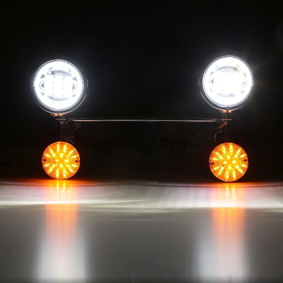 LED Fog Driving Passing Signals Light Bar For Harley Softail Heritage Classic - Image 3 of 4