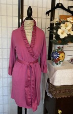 Natori Wom M VTG/VWD Pink Supima Cotton Robe w/ Satin Accents  Belt