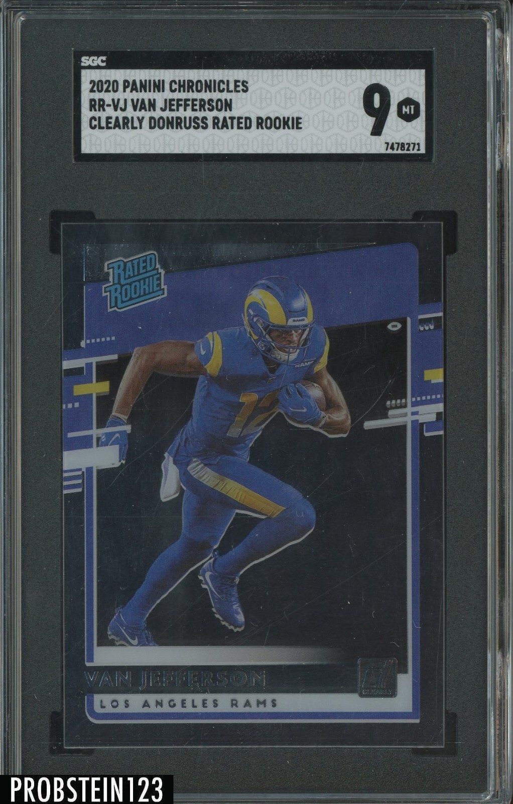 Van Jefferson Panini Chronicles Clearly Donruss Rated Rookies #RRVJ Autograph