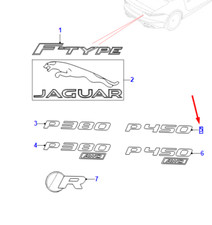 Jaguar F-Type Coupe X152 Kofferraumdeckel-Emblem T2R45723, NEU, ORIGINAL