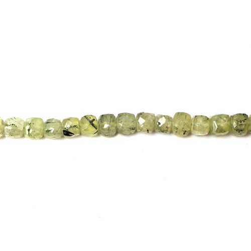 Natural Prehnite Beads 8 Inch Strand 6-8 MM Beads Faceted Cube Gemstone Beads - Picture 3 of 5