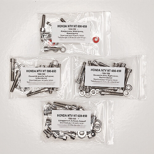 Kit vis inox BTR moteur Honda NTV 600 Revere de 1988 à 1998