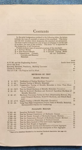 Vintage 1950 ASTM Standards for Students in Engineering A.S.T.M. Paperback - Picture 5 of 16