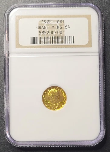 1922 Gold $1 GRANT with STAR * MS 64 NGC Certified