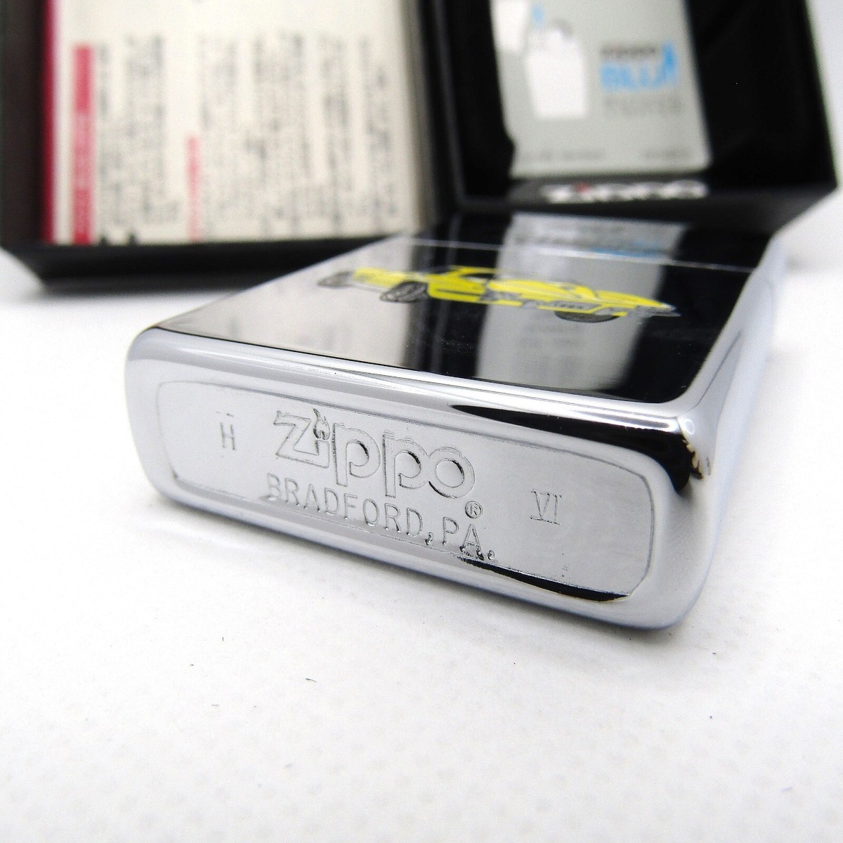 Chevrolet Corvette Sting Ray 1965 Zippo Oil Lighter 1990 Mint Rare 