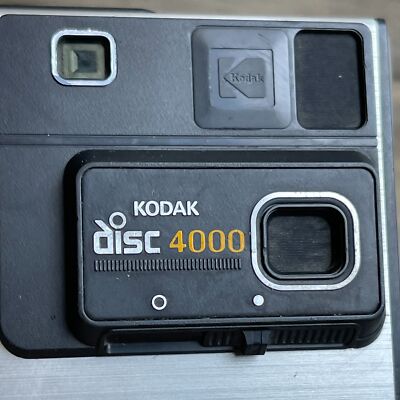 Vintage Kodak Disc 4000 Silver & Black Built-in Flash Point