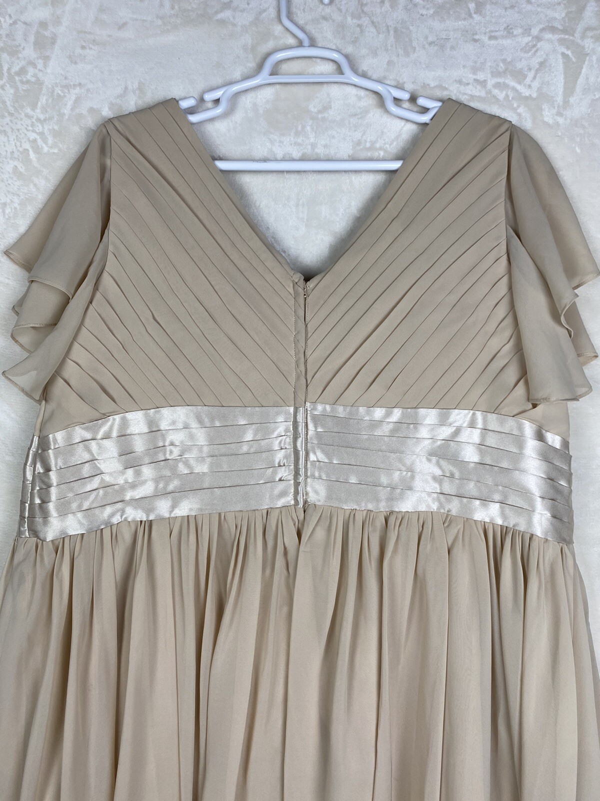 Champagne Romantic Dress Womens 24 plus Sash Wedding evening Cocktail Party