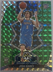 2021-22 Panini Mosaic Green Prizm RC #210 JOSH GIDDEY Oklahoma City Thunder