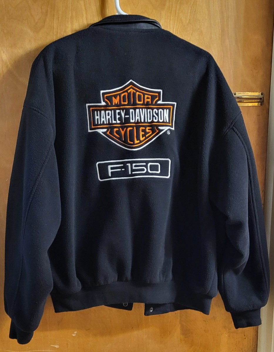 VTG Ford F-150 Harley Davidson Black Embroidered Lined Fleece 