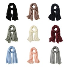 Women Casual Linen Cotton Shawl Wrap Scarf Spring Autumn Warm Long Scarves