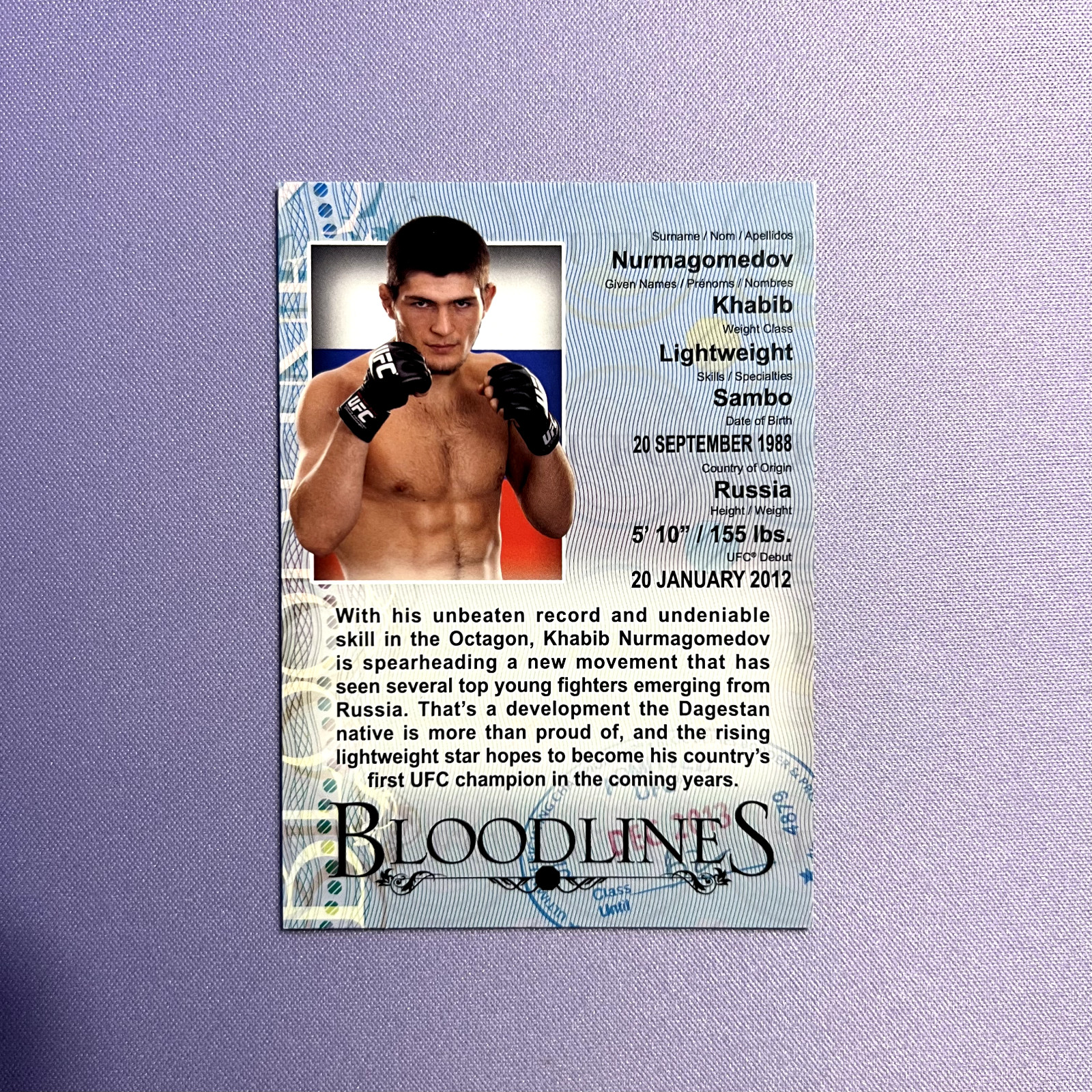 2013 Topps UFC Bloodlines Insert Khabib Nurmagomedov  Russia