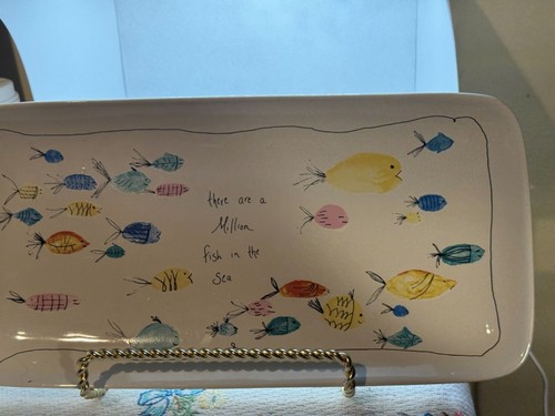There Are A Million Fish In The Sea Rectangular Ceramic Tray By Creative Co-Op - Bild 5 von 6