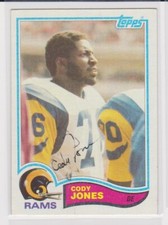 CODY JONES LOS ANGELES RAMS 1982 TOPPS #381 SAN JOSE STATE AUTOGRAPHED CARD