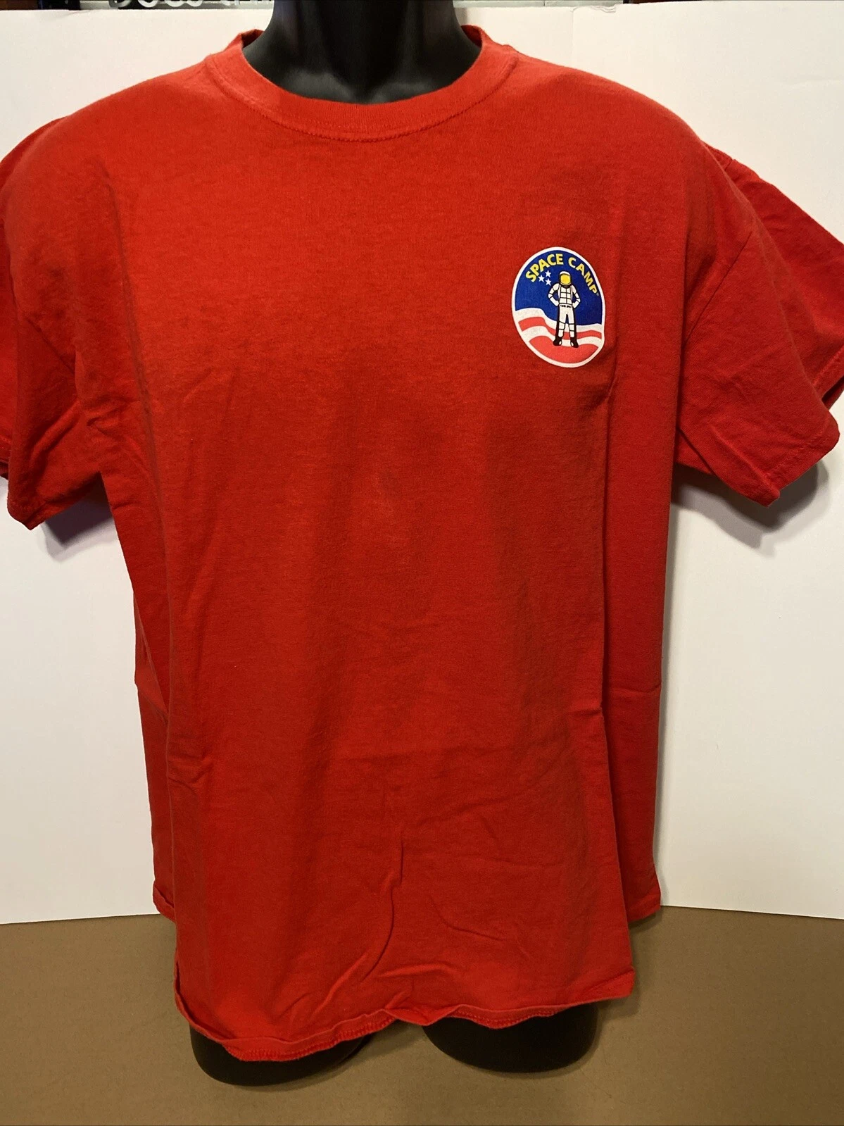 Space Camp T-Shirt - LARGE - Red Shirt With Logo On Front And Back - Preowned