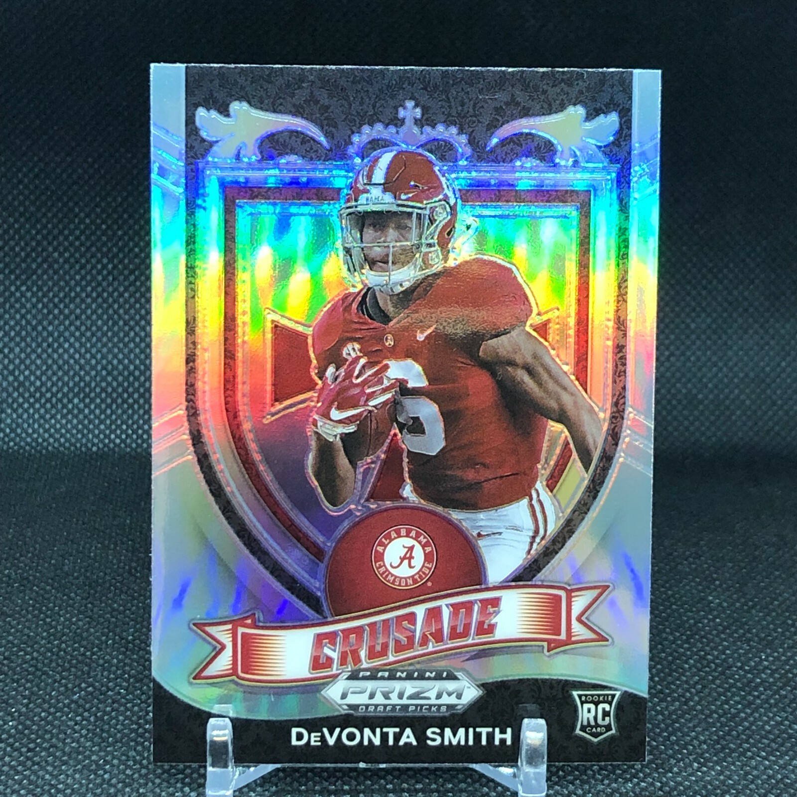 2021 Prizm Draft Picks Football DeVonta Smith #165 Crusade Silver Prizm - Eagles