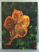 Original Art Abstract Acrylic Painting on Canvas Panel 9" x 12" Wall Decoration