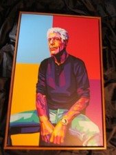 Anthony Bourdain Framed Canvas Art Wall Painting Poster Print 16x24