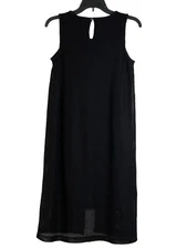 H by Halston Womens Black Round Neck Waffle Knit  Sleeveless Dress Size 2P