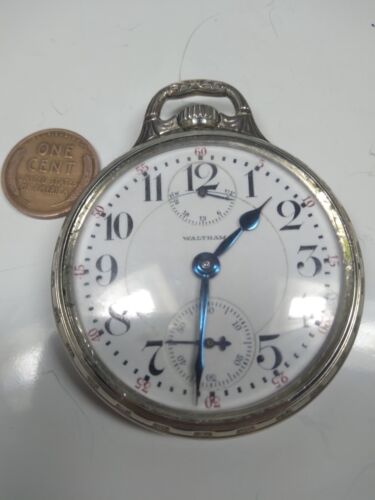 Wow! Serviced Antique 1913 Waltham Vanguard Railroad Pocket Watch Wind Indicator