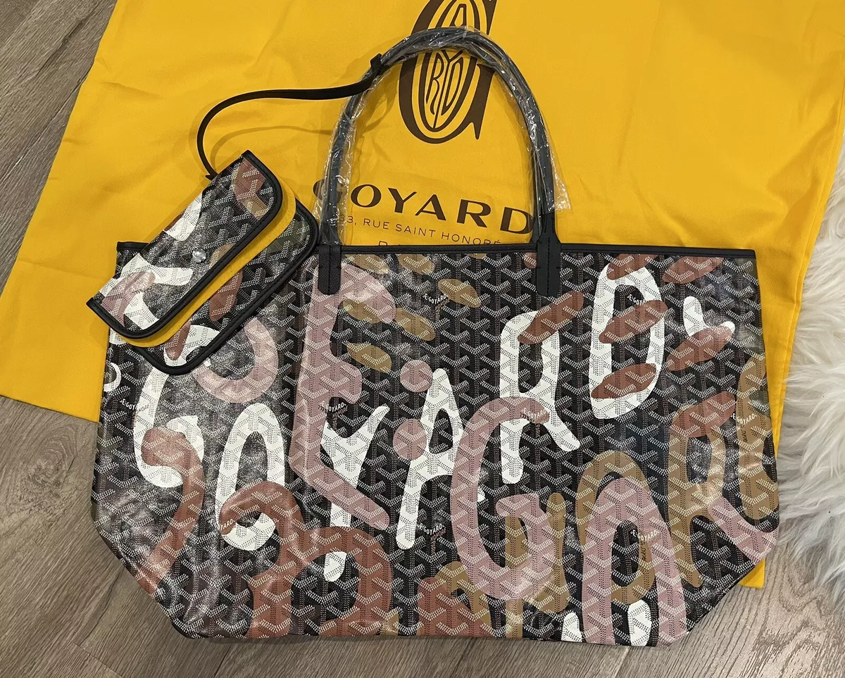 Goyard White/Pink Goyardine Coated Canvas and Leather Saint Louise