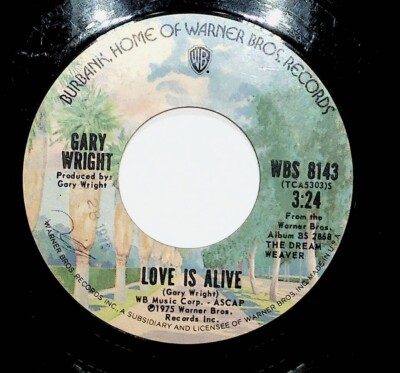 1975 Gary Wright Love Is Alive Much Higher Vinyl 45 Record