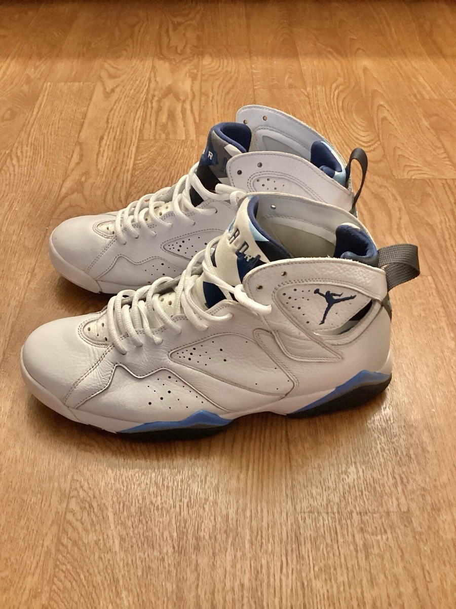 Nike Air Jordan VII Retro French Blue Men 304775-107 White Blue Size 11