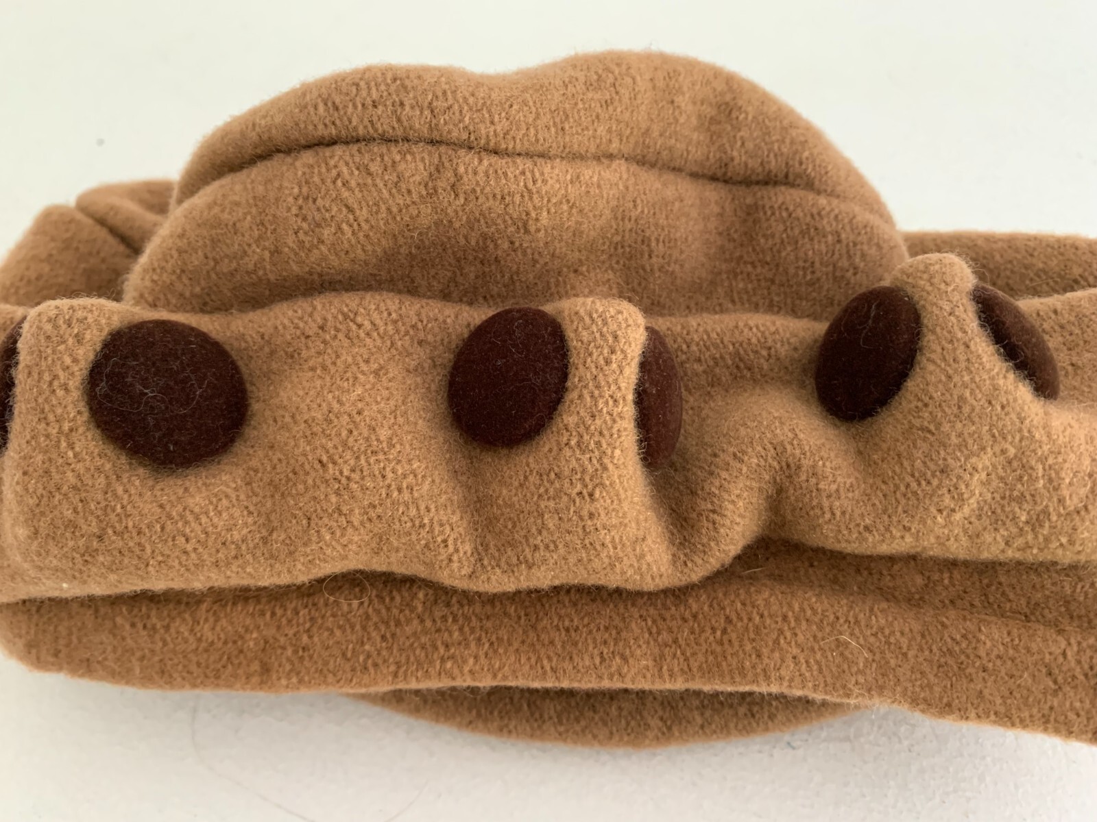 Solid Brown Hat 100% Wool Cloche Packable Velvet … - image 5