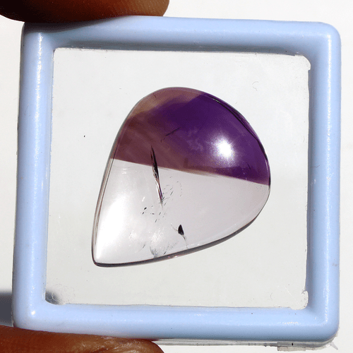 32 Cts Natural Amethyst Inclusion In Quartz 26.6mmx21.3mm Pear Cabochon Gemstone - Picture 7 of 15