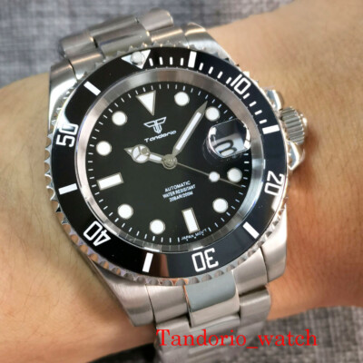 40mm NH35A Sterile Automatic Watch Sapphire Glass Date Ceramic Bezel Luminous