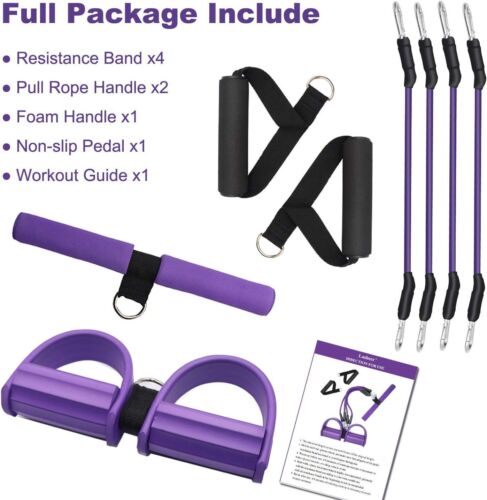 Pedal Resistance Band, 4-Tube Elastic Pull Rope, Sit-up Equipment, Yoga Strap... - Picture 6 of 7