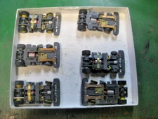 TYCO TCR  Lot of 6 Chassis 3 yellow wheels and 3 gray for wide pan bodies NEW!!