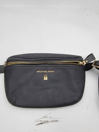 MICHAEL Michael Kors Fanny Pack Women's One Size Black/Gold Zip Closure - Picture 2 of 14