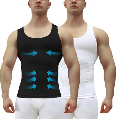Herren Shapewear Bauchweg Shirt Mieder Body Shaper Kompression Abnehmen Weste DE