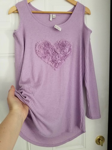 Women's Cato RayonBlend Purple Incredibly Soft Lightweight Flowy Knit TunicTop L - Picture 7 of 12